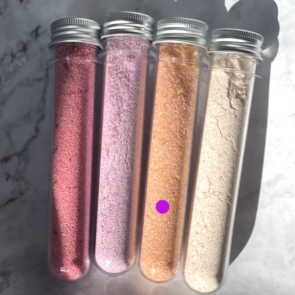 Pink Himalayan Bath Salts with Mandarin & Sweet Orange Essential Oils Gift Size Tubes