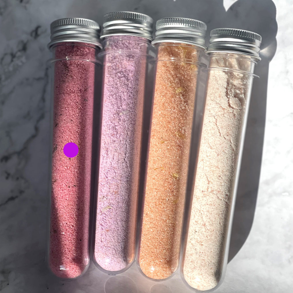 Luxury Bath Salts Rose & Palmarosa Essential Oils Gift Size Tubes