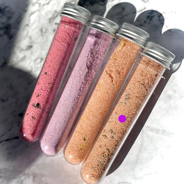 Pink Himalayan Bath Salt with Organic Coconut & Lavender Essential Oil Gift Size Tubes