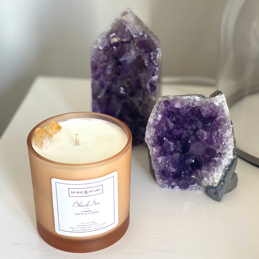 Citrine Crystal Candle 15 hour burn time