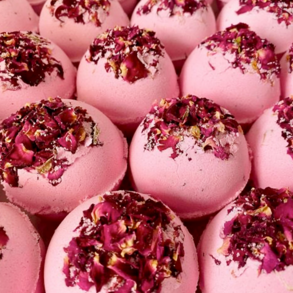 Essential Oil Bath Bomb - Palmarosa & Rose 100% Cruelty free  