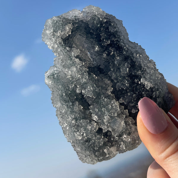 Druzy Apophyllite with Chalcedony From India