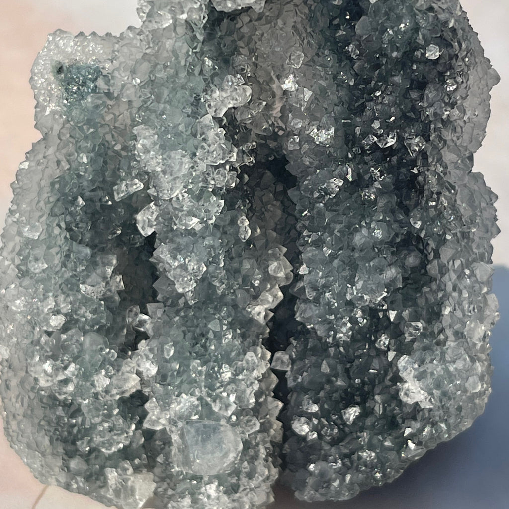 Druzy Apophyllite with Chalcedony to promote calm