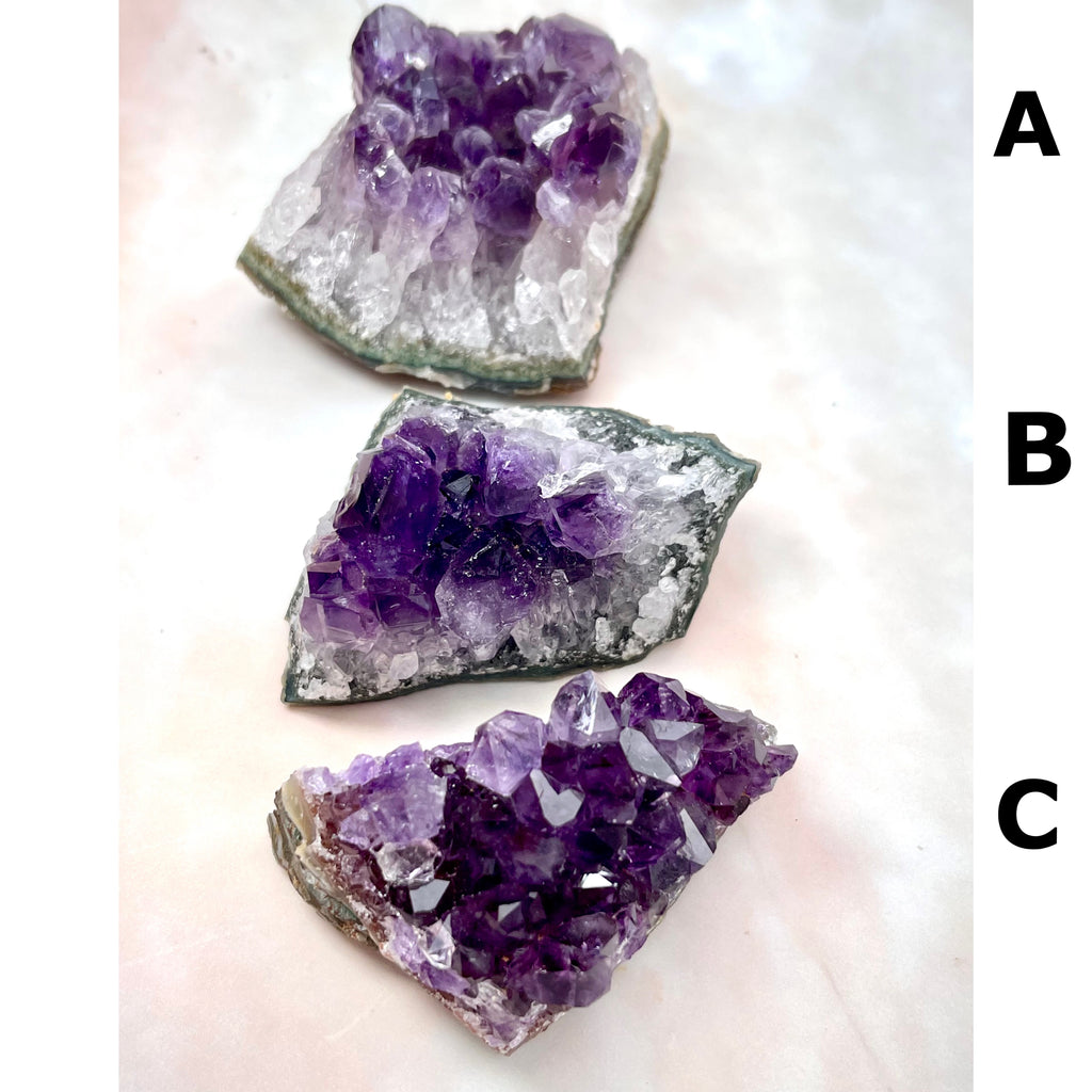 Bundle 3 Purple Amethyst Clusters Origin From Uruguay 