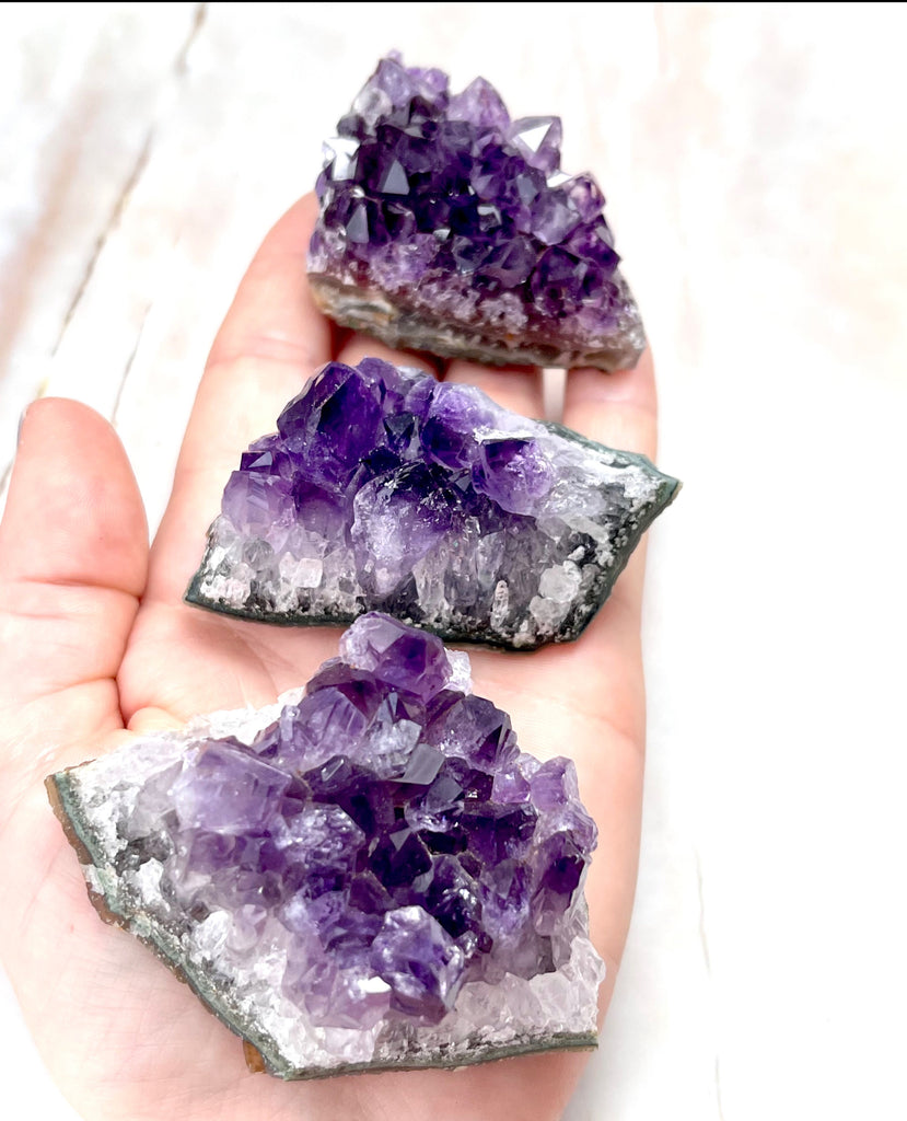 Bundle 3 Purple Amethyst Clusters 88g