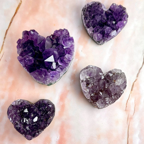 Mini Hearts Amethyst Clusters Crystal