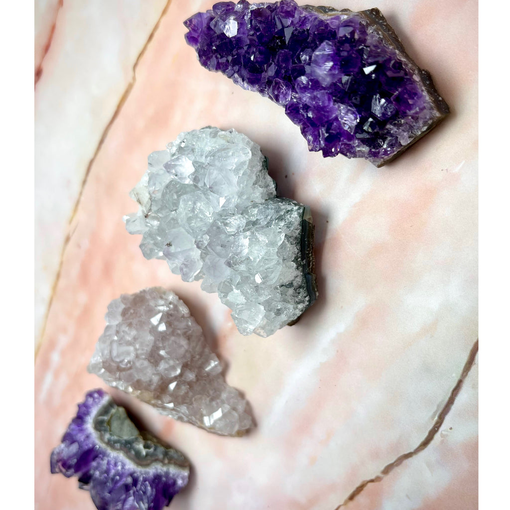 Amethyst Clusters to relieve stress and anxiety