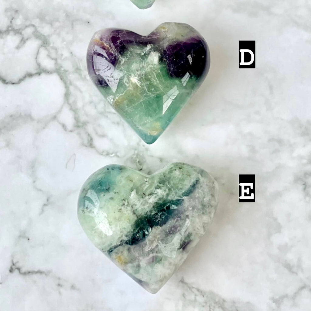 Purple Fluorite Hearts 