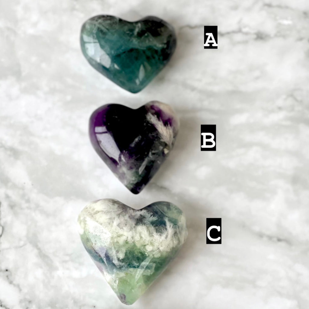 Blue Fluorite Hearts 